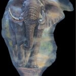 Elephant Painted on Elephant Ear Leather Andre Meintjes 20220831 0326