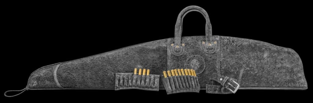 Elephant Leather Rifle Bag Ammo Holders and Belt Combination 20200921 0360