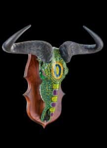 Blue Wildebeest Fullskull Shieldmount Painted HH125