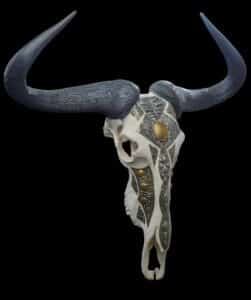 Blue Wildebeest Fullskull Mosaic FF352