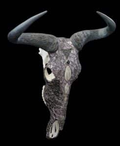 Blue Wildebeest Fullskull Mosaic FF354